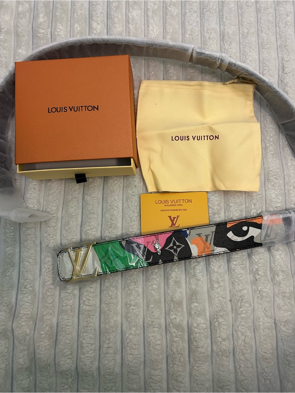 Louis Vuitton Multicolor Canvas Monogram Belt with LV Buckle